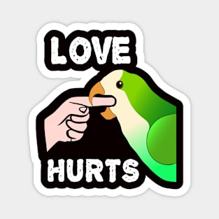 Love Hurts Quaker Parrot Biting Magnet