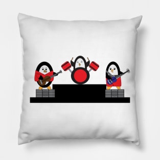 Penguin Music Rock and Roll Band Pillow