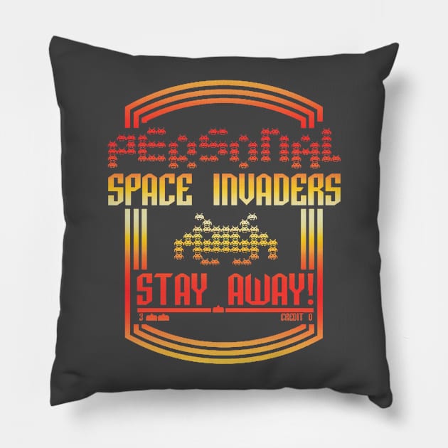 Personal Space Invaders Pillow by Kaijester