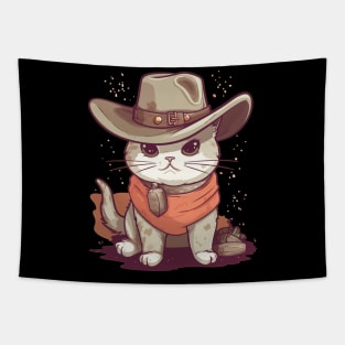 Funny Cat Cowboy Cowgirl Country Tapestry