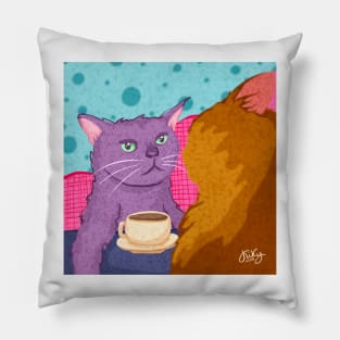 Cat zoning out meme Pillow