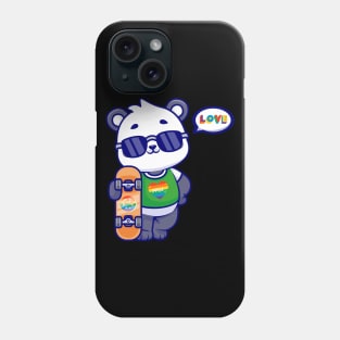 Spread Love and Pride with our Adorable Panda Skateboard Design! Phone Case