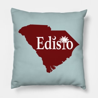 Edisto Island South Carolina State Outline Garnet Pillow