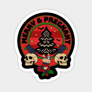 Goth Merry & Pregnant Christmas Magnet