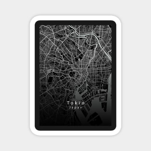 Tokio Japan City Map dark Magnet