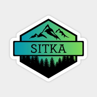 Sitka Alaska Mountains and Trees Magnet