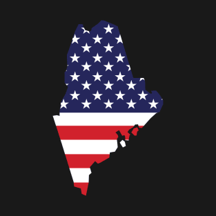 Maine State Shape Flag Background T-Shirt