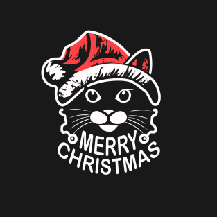 Funny Cat Santa Merry Christmas Vintage T-Shirt