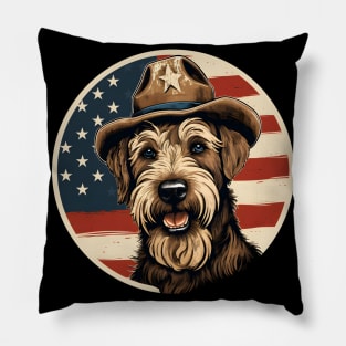 Soft-coated Wheaten Terrier 4th of July Pillow