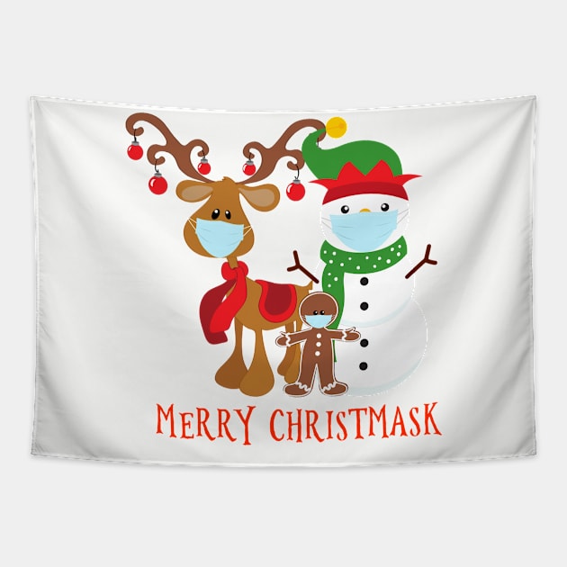 Merry Christmask 2020 Tapestry by ColorFlowCreations