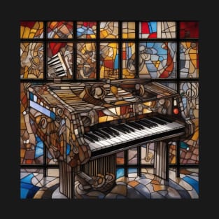 Musical Symbols In A Stained Glass Window T-Shirt