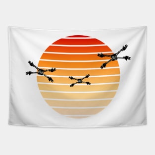 Starfury Fighters - Sunset - White - Sci-Fi Tapestry