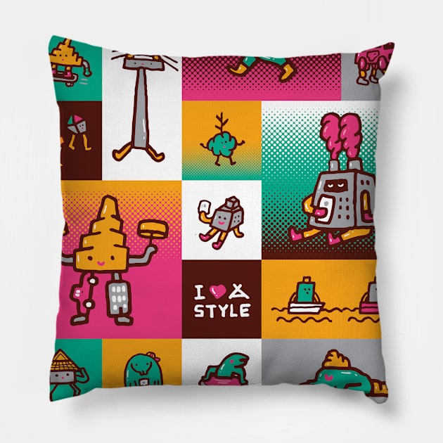 I love Lanna style Pillow by nokhookdesign