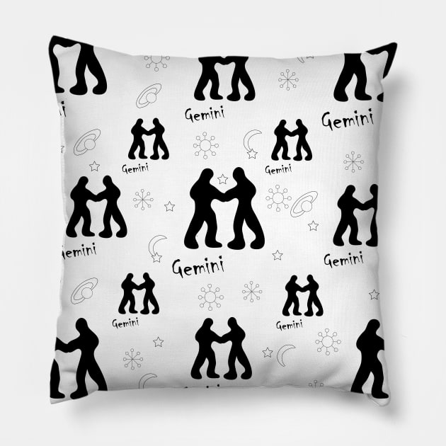 Gemini ,3, Zodiac, Astrology, Horoscope, Stars, Sun-and-moon, Birthday, Valentines-day, Holidays, xmas, valentines, valentines-gift, valentinesday, Pillow by PrintedDreams