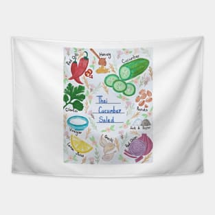 Thai Cucumber Salad Recipe Illustration Tapestry