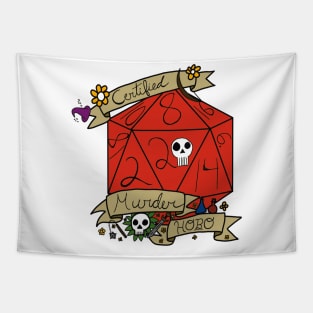 "Certified Murder Hobo" DnD Meme Dungeons and Dragons Pathfinder Table Top Game D20 Tapestry