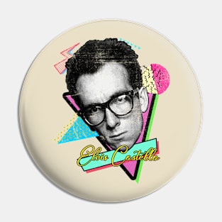 Retro Vintage Elvis Costello Art Design Pin