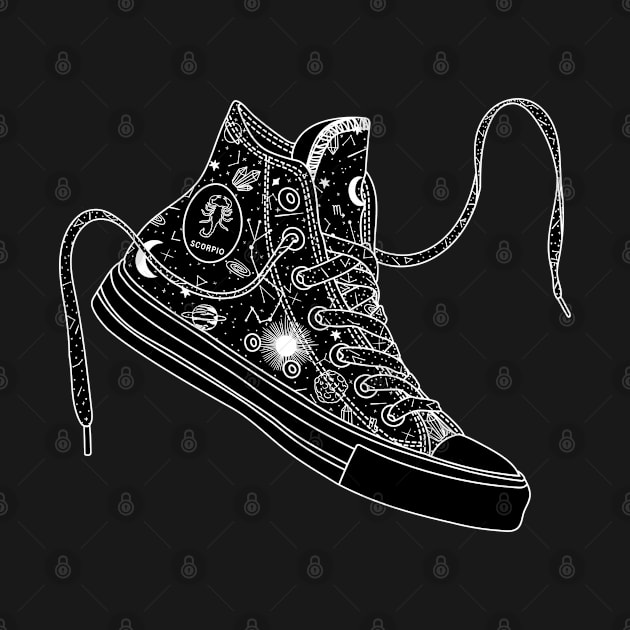 Scorpio high tops - Black & White by MickeyEdwards