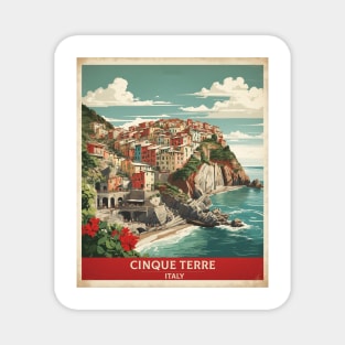 Cinque Terre Italy Vintage Tourism Travel Poster Magnet