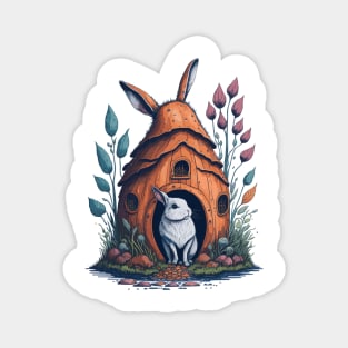 Rabbit Living in Mushroom house Magnet