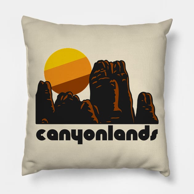 Retro Canyonlands ))(( Tourist Souvenir National Park Design Pillow by darklordpug