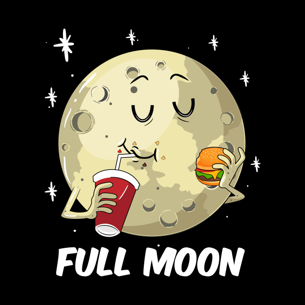 Kids Full Moon Shirt Fast Food Moon Burger Lover Girl by ELFEINHALB