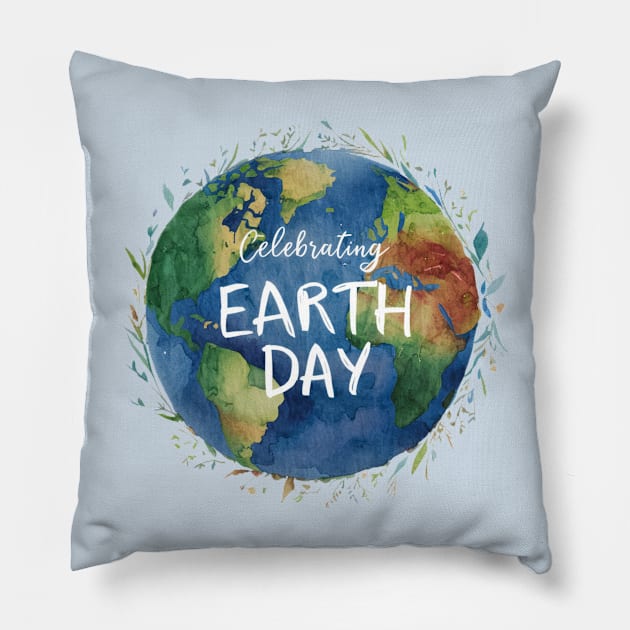 Earth Day Celebration Pillow by Prints.Berry