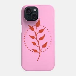 Red plant with dotted circle Phone Case