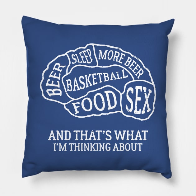 Brain Scan Basketball Beer Lover Foodie Sex Sleeper Pillow by TheBlackCatprints