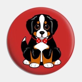 Cute Bernese Mountain Dog Puppy in a Bowtie Pin