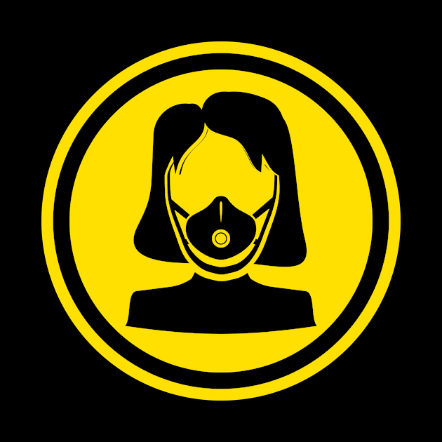 Warning sign respirator woman by GreenOptix