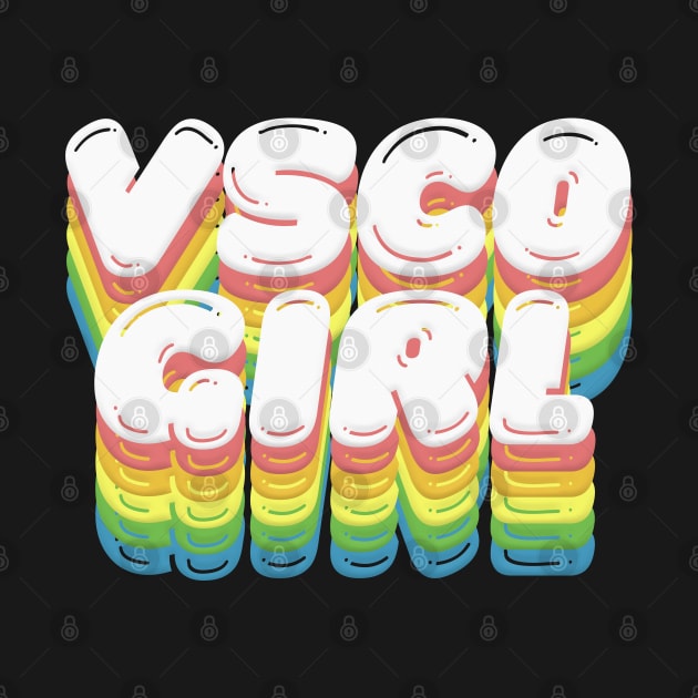 VSCO Girl ~ Retro Rainbow Typography Design by DankFutura