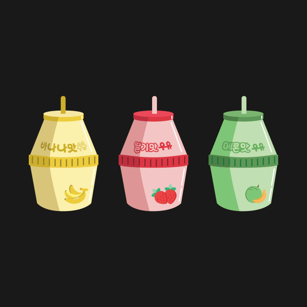 Banana milk strawberry milk melon milk Korea cute drinks set by nanaminhae