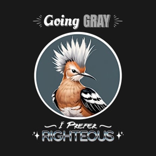 GOING GRAY BIRD HAIR FEATHERS RIGHTEOUS T-Shirt