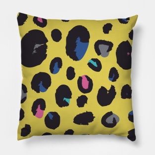 Rainbow Leopard on Yellow Pillow