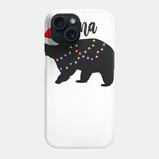 Nana Bear TShirt Christmas Pajamas Matching Santa Hat Lights Phone Case