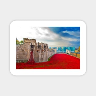 Tower of London Red Poppies Magnet