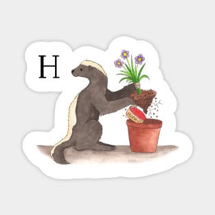 H is for Honey Badger (he doesn't care) Magnet