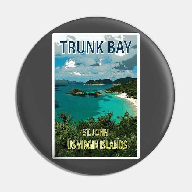 Trunk Bay poster Pin by Nicomaja