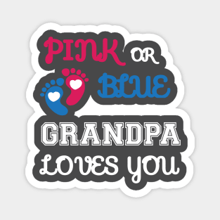 Pink or Blue Grandpa Loves You Magnet