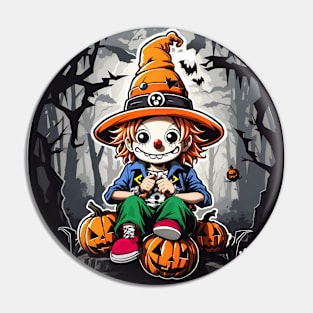 Halloween clown 3, pumpkins Pin