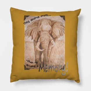 Endangered Elephants Pillow