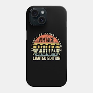 20 Year Old Gifts Vintage 2004 Limited Edition 20Th Birthday Phone Case