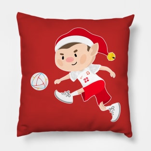 Poland football Christmas elf. Football World Cup soccer T-Shirt Pillow