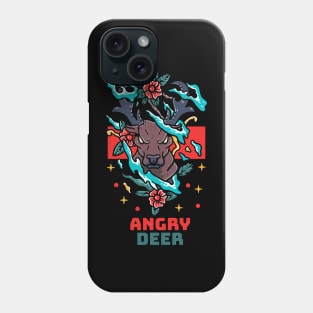 Angry Deer Illustration Hand Drawn Phone Case