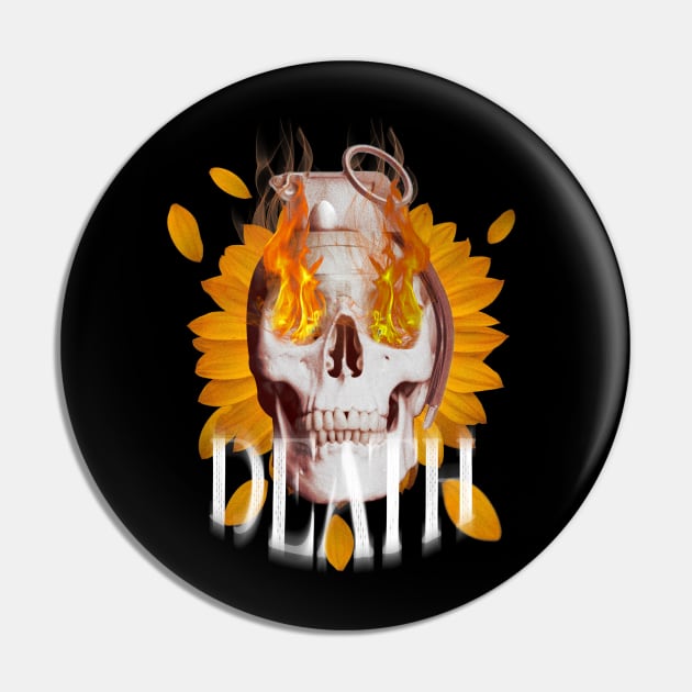 Skull grenade with burning eyes Pin by Street Tempo