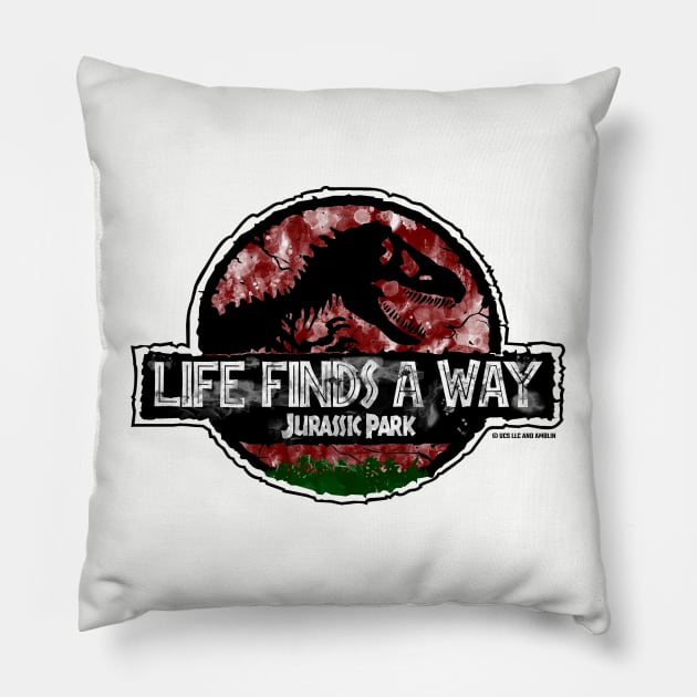 Jurassic - Dr Ian Malcolm Chaos Theory - Life Finds A Way - Pillow by Jurassic Merch