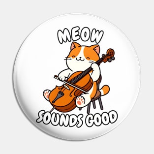 Cello cat Pin