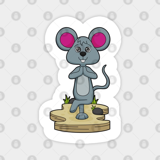 Mouse at Yoga Fitness Magnet by Markus Schnabel