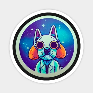 Dog halloween styles Galaxy Magnet